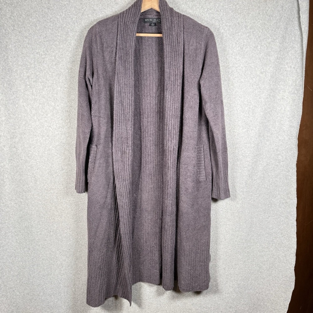 Barefoot Dreams CozyChic Lite Long Duster Cardigan Gray‎ purple Small QVWCL1070